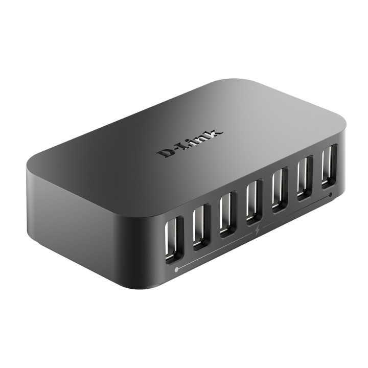 D-Link DUB-H7 USB 2.0 Type-B 480 Mbit/s Noir — vue 2