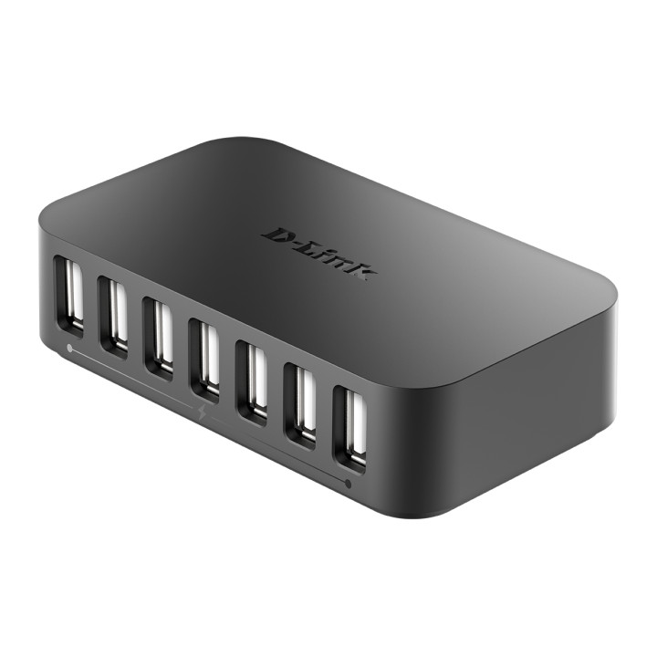 D-Link DUB-H7 USB 2.0 Type-B 480 Mbit/s Noir — vue 3