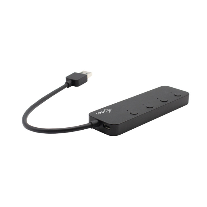 i-tec USB 3.0 Metal HUB 4 Port with individual On/Off Switches — vue 3