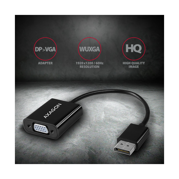 Axagon RVD-VGN câble vidéo et adaptateur 0,15 m DisplayPort VGA (D-Sub) Noir — vue 2