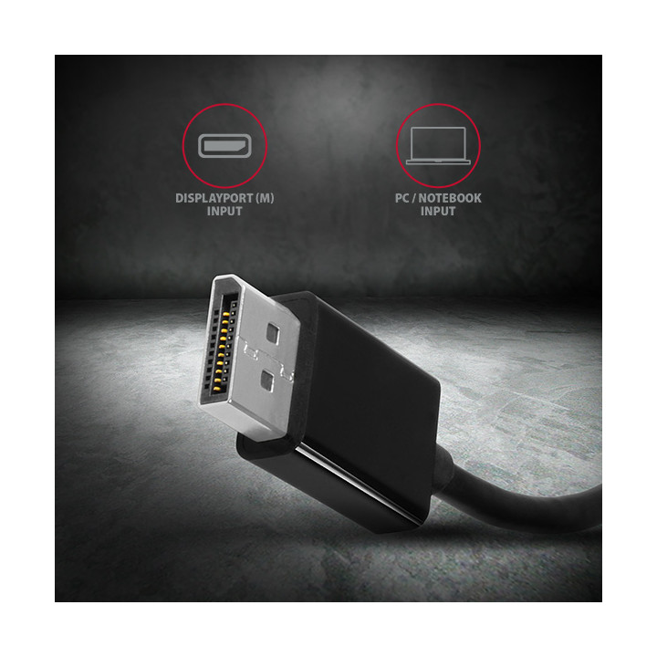 Axagon RVD-VGN câble vidéo et adaptateur 0,15 m DisplayPort VGA (D-Sub) Noir — vue 3