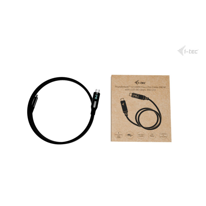 i-tec Thunderbolt 4/USB4 Class Pro Cable 240W with LCD (40 Gbps, 150 cm) — vue 5