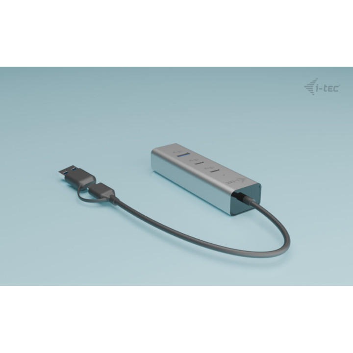i-tec Metal Universal Charging HUB 2xUSB-C + 2x USB-A Port + Power Delivery 85W — vue 3