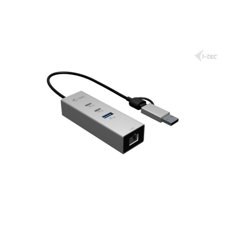 i-tec USB-C/USB-A Metal HUB 3 (2x USB-C, 1x USB-A) Port + 2.5GLAN — vue 2