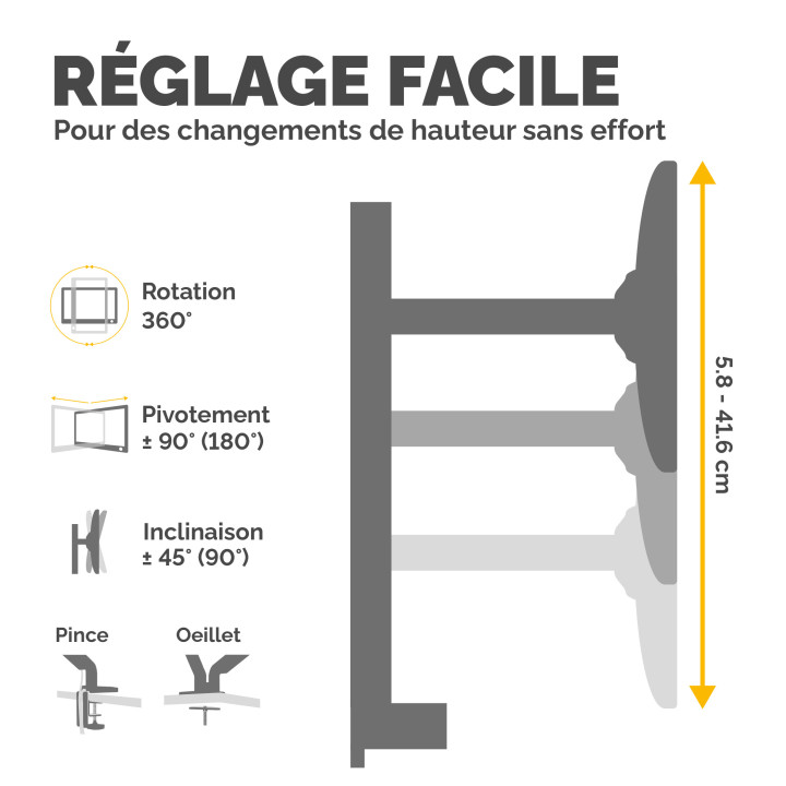 Fellowes Reflex 8502601 support d'écran plat pour bureau 68,6 cm (27") Noir — vue 4
