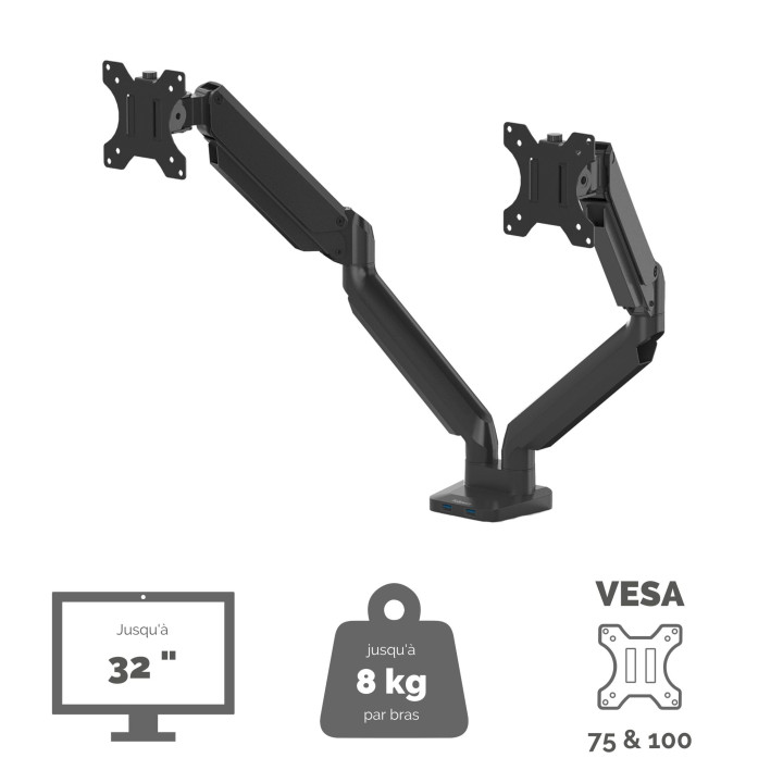 Fellowes Platinum Series Bras porte-écrans double — vue 2