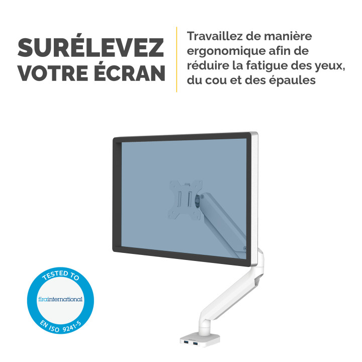 Fellowes Platinum Series Bras porte-écran simple - Blanc — vue 2