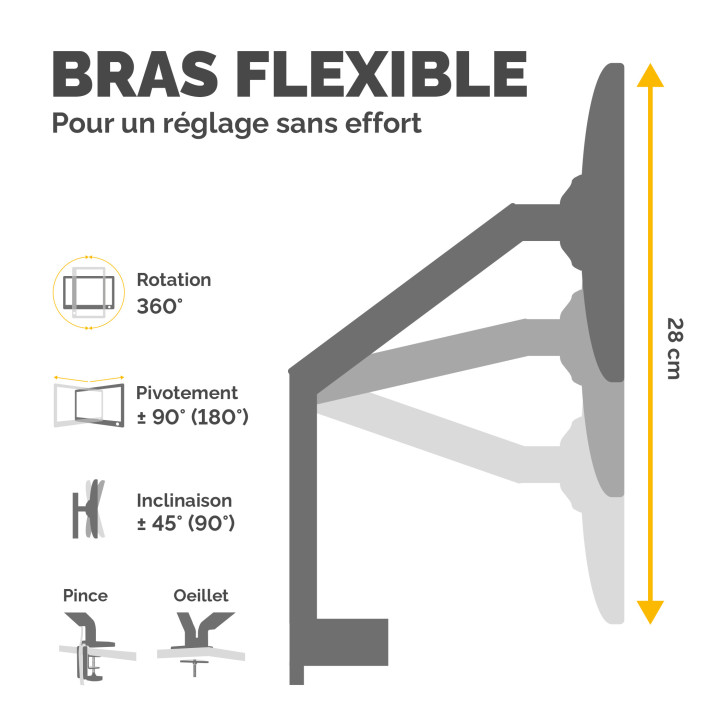 Fellowes Platinum Series Bras porte-écran simple - Blanc — vue 4