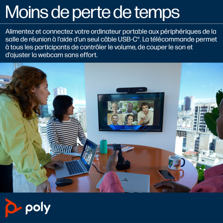 HP Poly Barre de visioconférence USB Poly Studio R30 — vue 2
