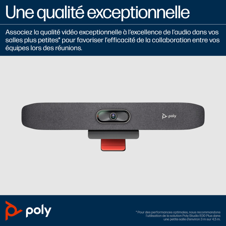 HP Poly Barre de visioconférence USB Poly Studio R30 — vue 3