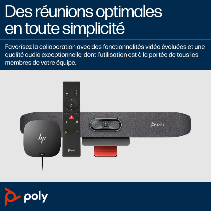 HP Poly Barre de visioconférence USB Poly Studio R30 — vue 4