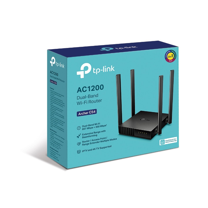 TP-Link Archer C54 routeur sans fil Fast Ethernet Bi-bande (2,4 GHz / 5 GHz) Noir — vue 4