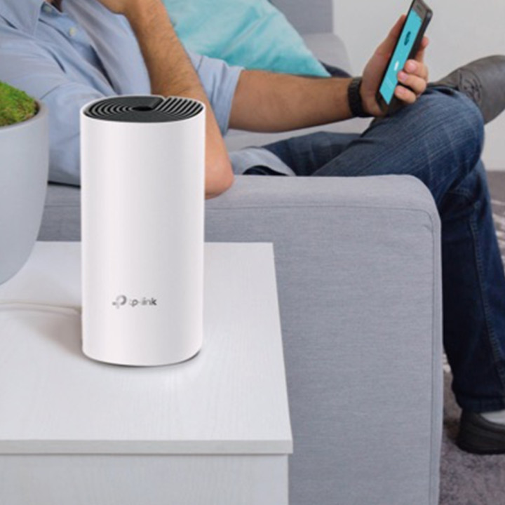 TP-Link Deco E4 (1-pack) Bi-bande (2,4 GHz / 5 GHz) Wi-Fi 5 (802.11ac) Blanc, Gris Interne — vue 3