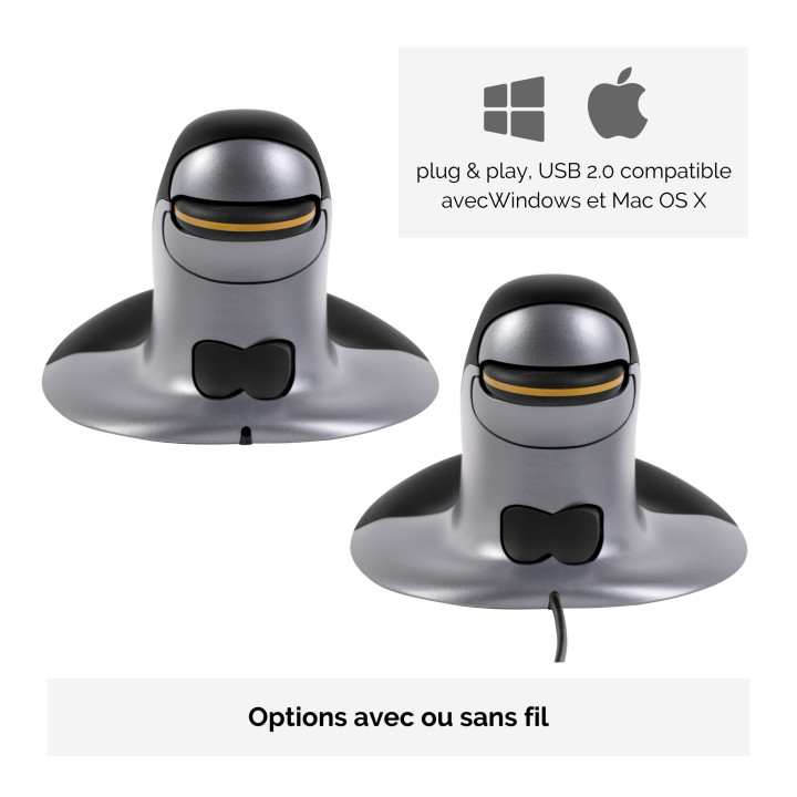Fellowes Souris verticale ambidextre Penguin – Sans fil - Moyen — vue 5