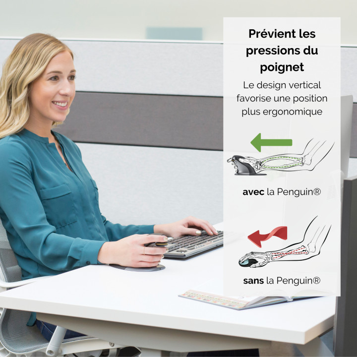 Fellowes Souris verticale ambidextre Penguin - Sans fil - Petit — vue 2