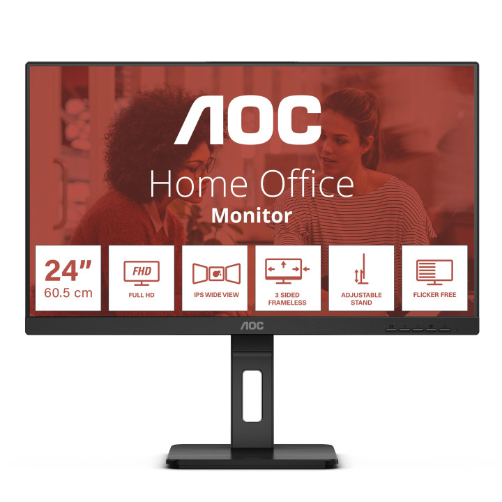 AOC 24E3QAF — Écran professionnel 23.8" Full HD IPS ergonomique