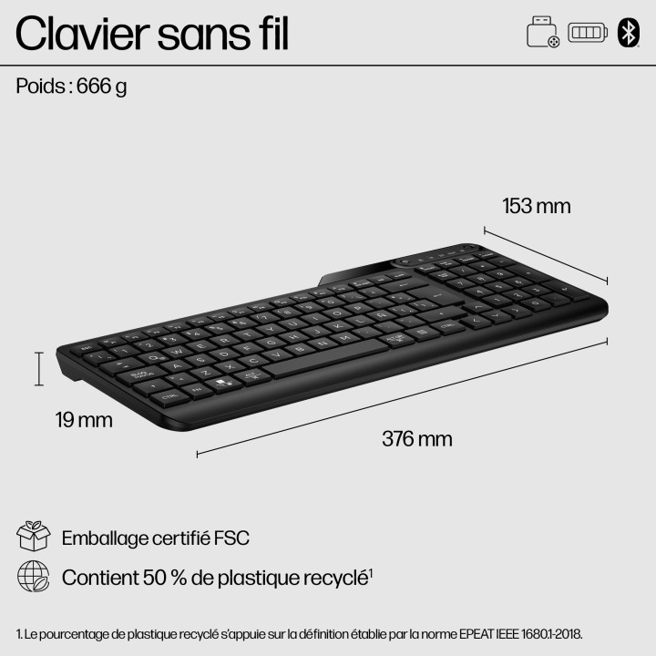 HP 475 Dual-Mode Wireless Keyboard — vue 2