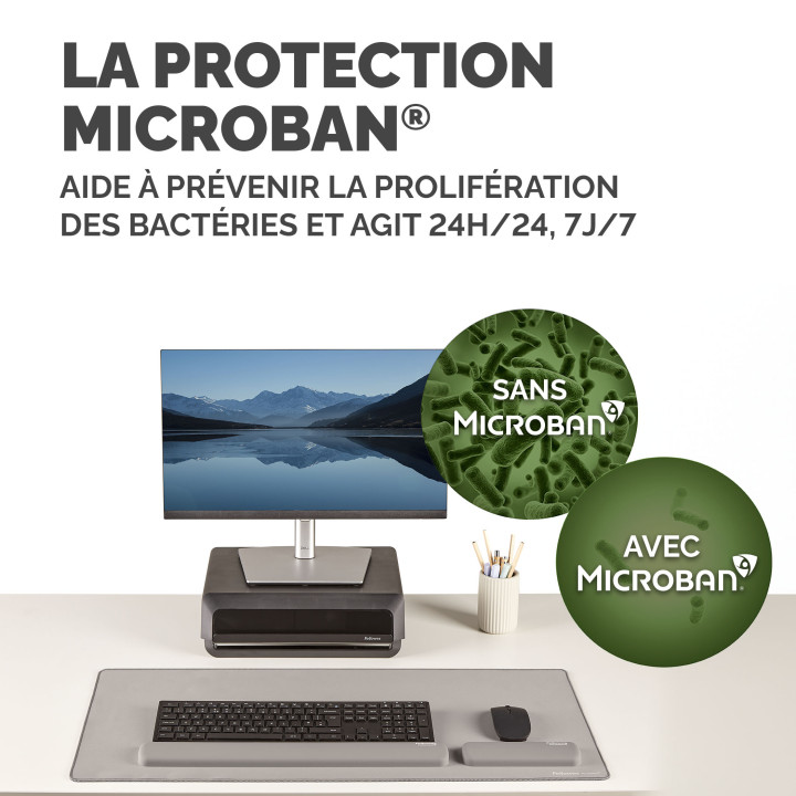 Fellowes Breyta repose-poignet Silicone Gris — vue 3