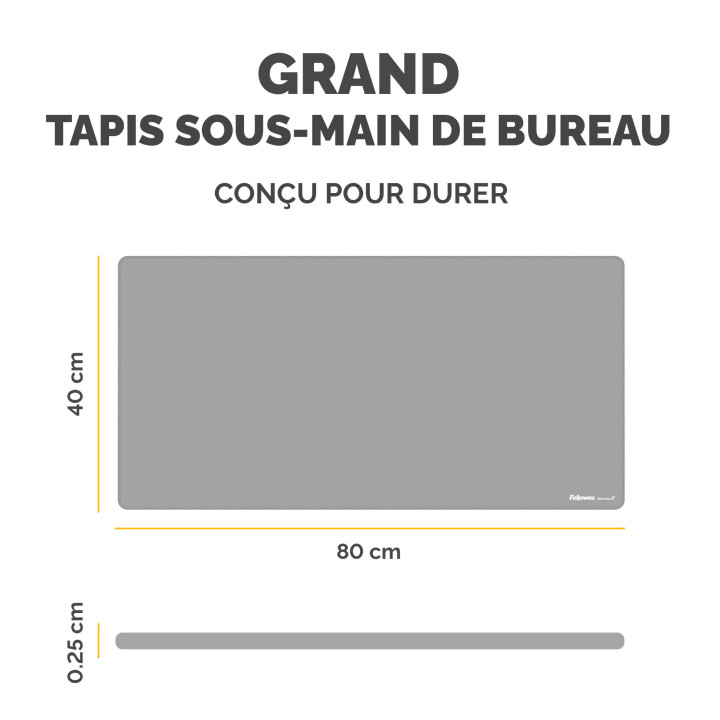 Fellowes Breyta sous-mains Tissu, Polyester, Caoutchouc Gris — vue 3