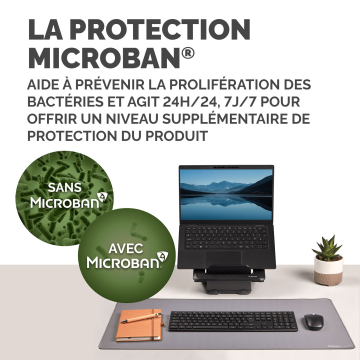 Fellowes Breyta sous-mains Tissu, Polyester, Caoutchouc Gris — vue 4