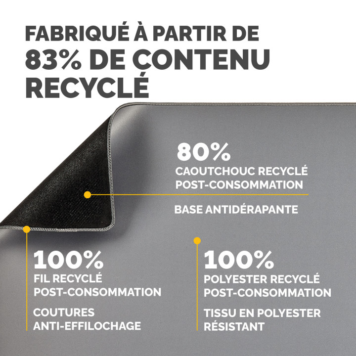 Fellowes Breyta sous-mains Tissu, Polyester, Caoutchouc Gris — vue 5