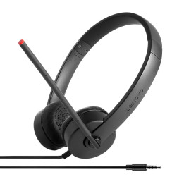 Lenovo Stereo Analog Casque Avec fil Arceau Bureau/Centre d'appels Noir — vue 1