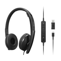 Lenovo 4XD1M45627 casque Avec fil Arceau USB Type-C Noir — vue 1