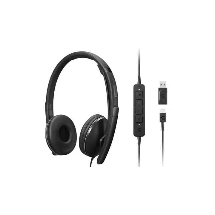 Lenovo 4XD1M45627 casque Avec fil Arceau USB Type-C Noir — vue 1