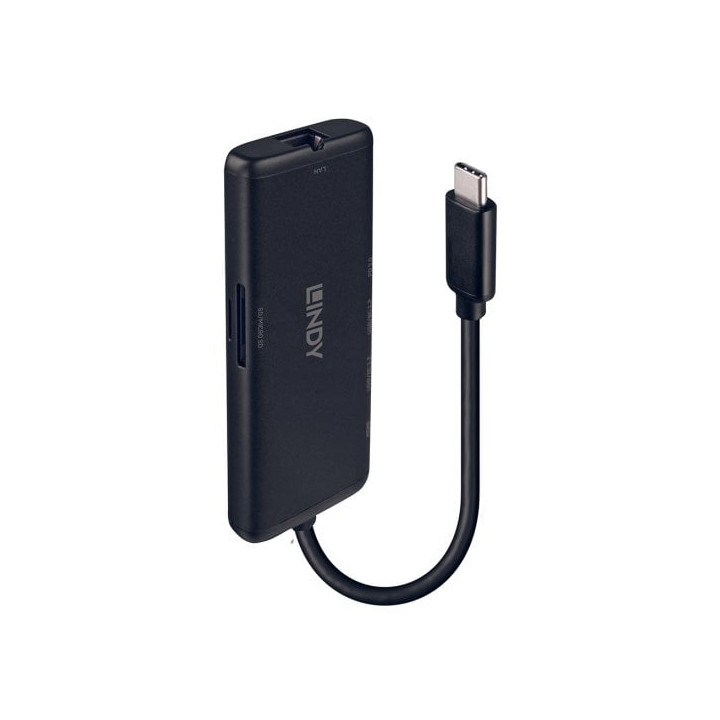 Lindy DST-Mini, Mini Docking Station USB-C pour Laptop avec prise en charge 4k & possibilité de charge 100W — vue 1