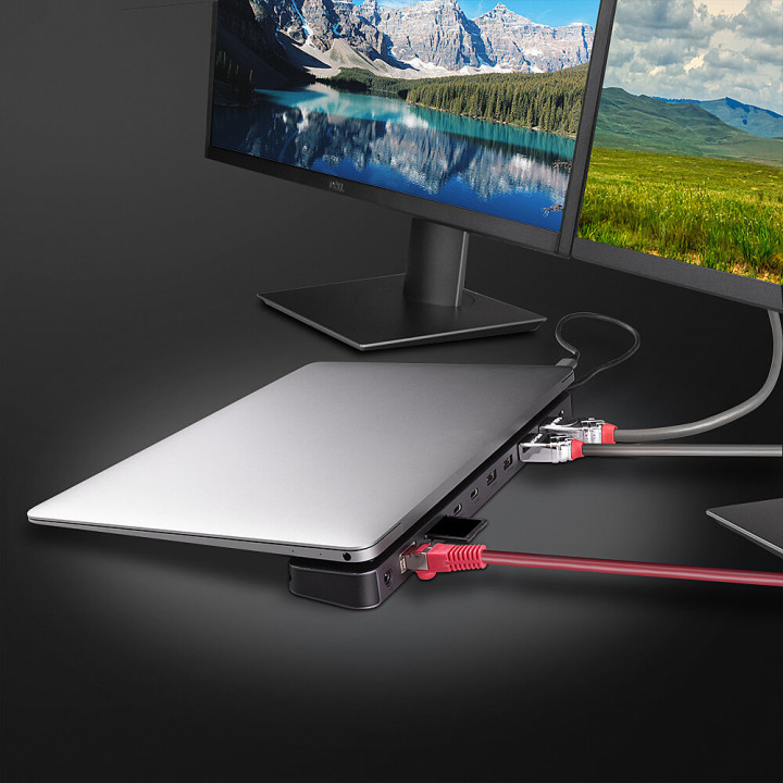 Lindy DST-Mini XT 810, Mini Docking Station USB-C pour Laptop pour un écran 8K ou deux écrans 4K60 et charge 1 — vue 5