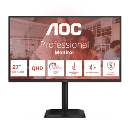 AOC E4 Q27E4U écran plat de PC 68,6 cm (27") 2560 x 1440 pixels Quad HD LED Noir — vue 1