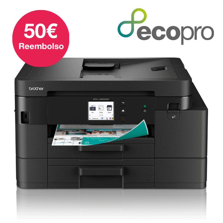 Brother MFC-J4550DW Imprimante jet d'encre multifonction 4-en-1 sans fil. Eligible au forfait EcoPro. — vue 4