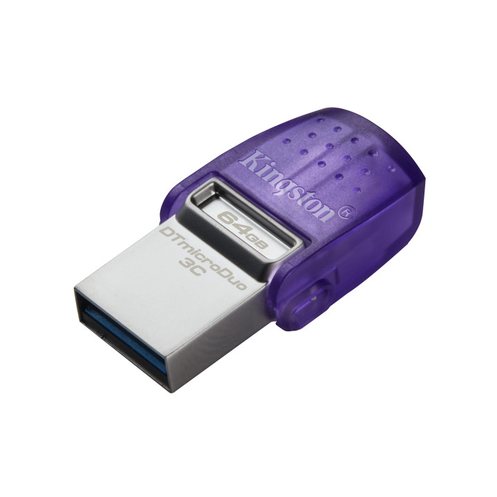 Kingston Technology DataTraveler 64 Go microDuo 3C 200 Mo/s dual USB-A + USB-C — vue 1