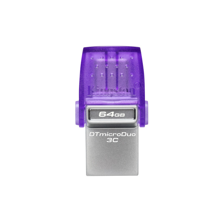 Kingston Technology DataTraveler 64 Go microDuo 3C 200 Mo/s dual USB-A + USB-C — vue 3