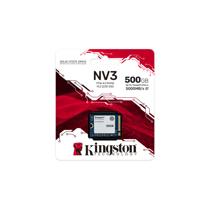 Kingston Technology 500G NV3 M.2 2230 NVMe SSD — vue 3