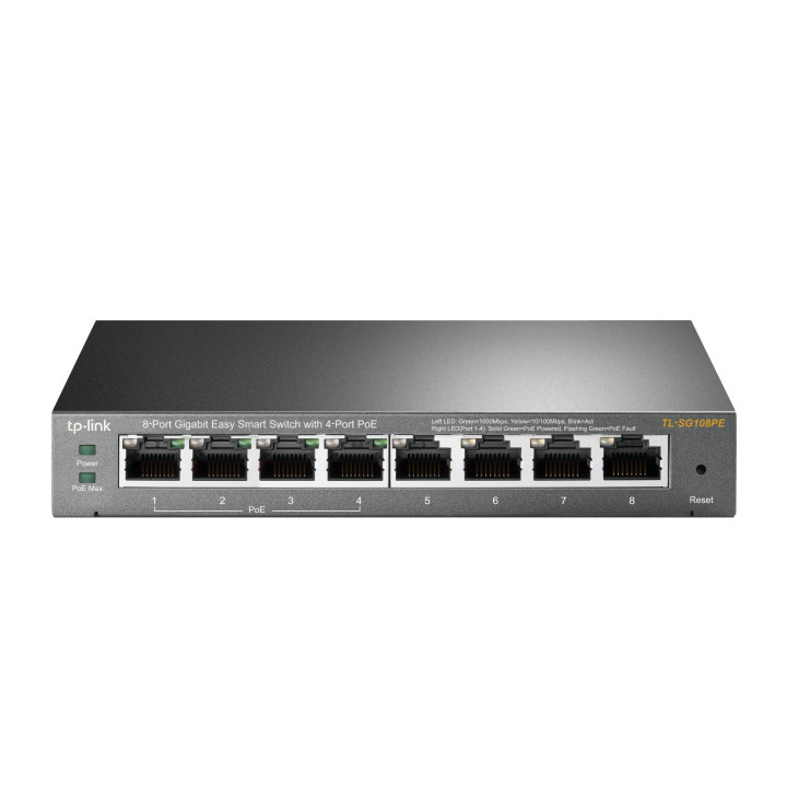TP-Link TL-SG108PE — Switch 8 ports Gigabit Easy Smart avec 4x PoE+
