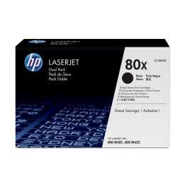 HP 80X pack de 2 cartouches authentiques de toner LaserJet noir grande capacité — vue 1