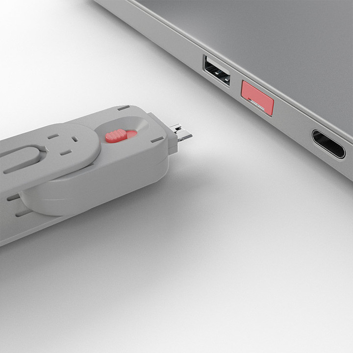 Lindy Clé pour bloqueur de port USB A, Rose — vue 4