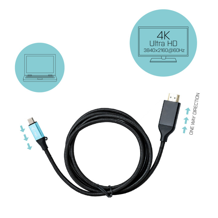 i-tec USB-C HDMI Cable Adapter 4K / 60 Hz 200cm — vue 4