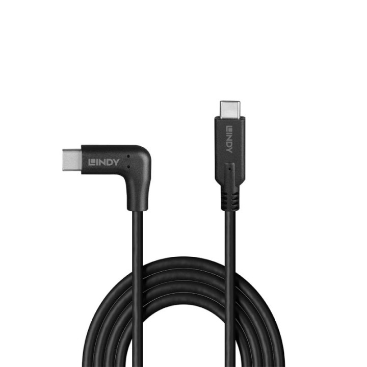 Lindy Câble USB 3.2 Type C de 0.5m, angle droit à 90°, 10Gbit/s, PD 60W — vue 2