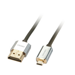 Lindy Câble HDMI Slim, compatible HDMI 2.0 Ultra HD, Ethernet CROMO®, type A/D, 2m — vue 1