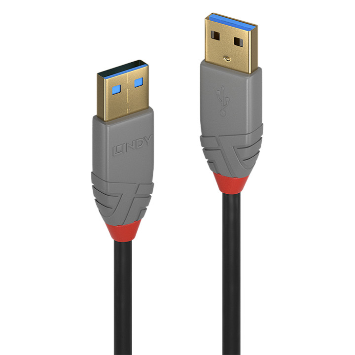 Lindy Câble USB 3.2 type A vers A, 5Gbit/s, Anthra Line, 3m — vue 1