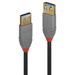 Lindy Rallonge USB 3.2 type A, 5Gbit/s, Anthra Line, 3m — vue 1