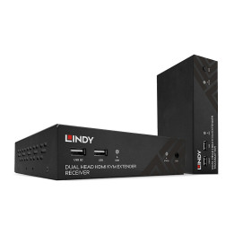 Lindy Kit Extender KVM HDBaseT Cat.6 HDMI Dual Head USB, IR & RS232, 100m — vue 1