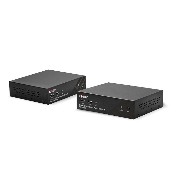 Lindy Kit Extender KVM HDBaseT Cat.6 HDMI Dual Head USB, IR & RS232, 100m — vue 5