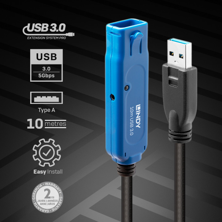 Lindy Rallonge active Pro USB 3.0, 10m — vue 2
