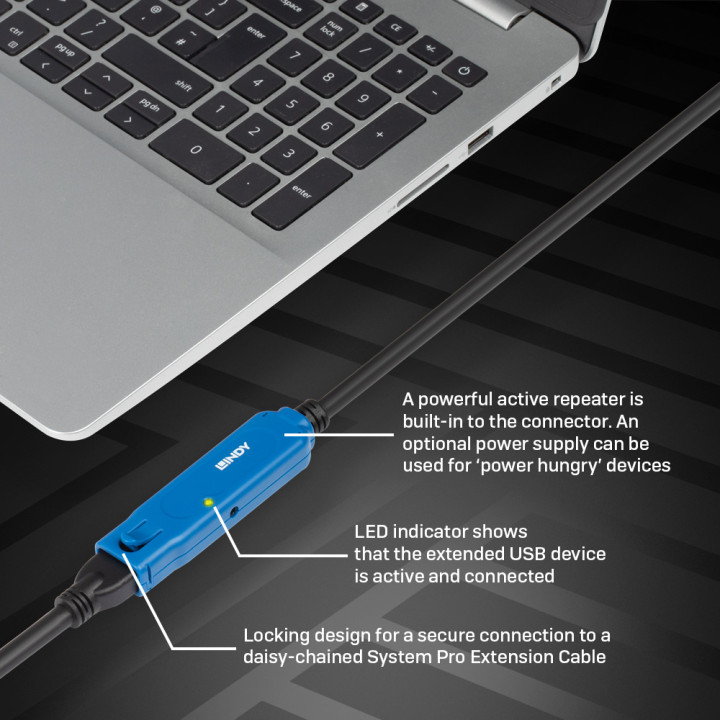 Lindy Rallonge active Pro USB 3.0, 10m — vue 5