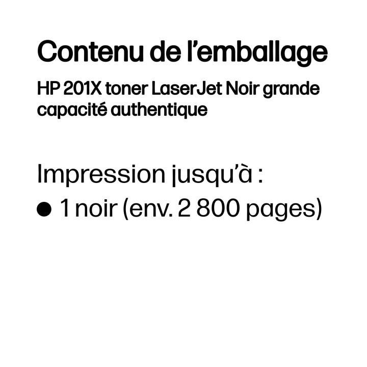 HP 201X toner LaserJet Noir grande capacité authentique — vue 3