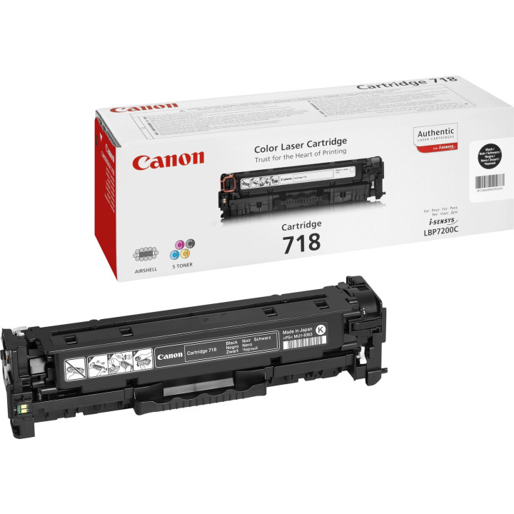 Canon CRG-718 Bk Cartouche de toner 1 pièce(s) Original Noir — vue 1