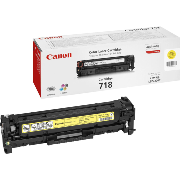 Canon CRG-718 Y Cartouche de toner 1 pièce(s) Original Jaune — vue 1